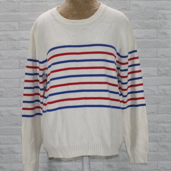 GAP Sweater Men's Knit Pullover Patriotic Red White Blue Stripe Vintage X-Large - Picture 1 of 12